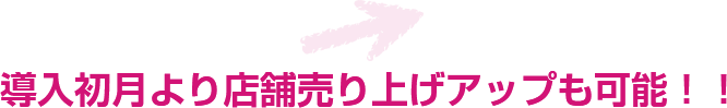導入初月より店舗売上アップも可能！！